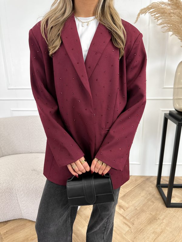 Marie strass blazer bordeaux