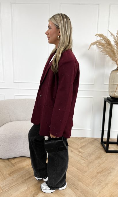 Marie strass blazer bordeaux