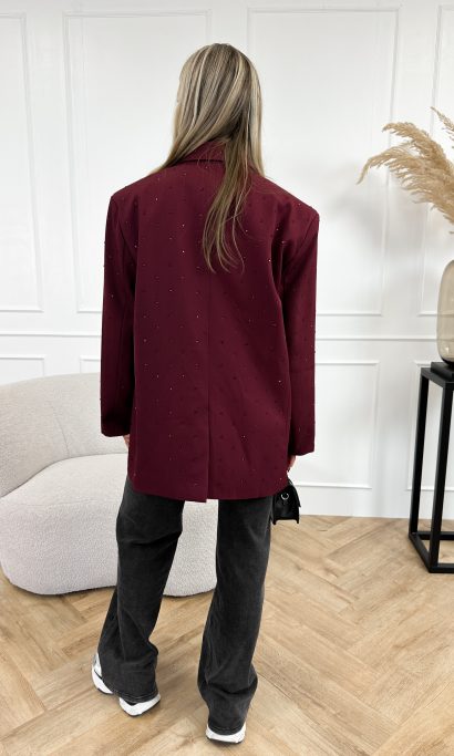 Marie strass blazer bordeaux