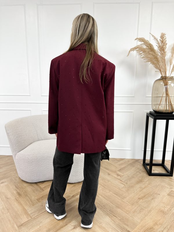 Marie strass blazer bordeaux