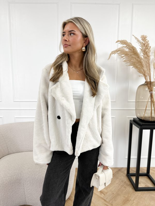 Vanity faux fur jas off white