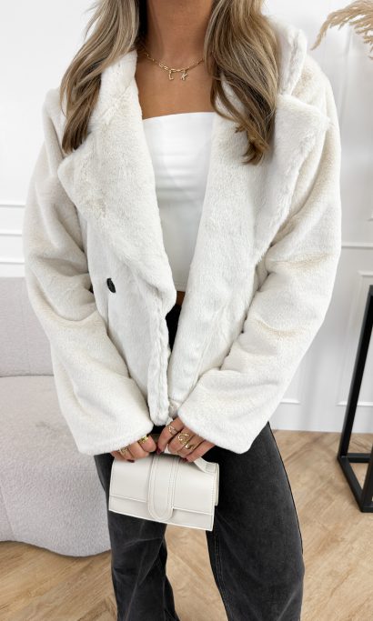 Vanity faux fur jas off white