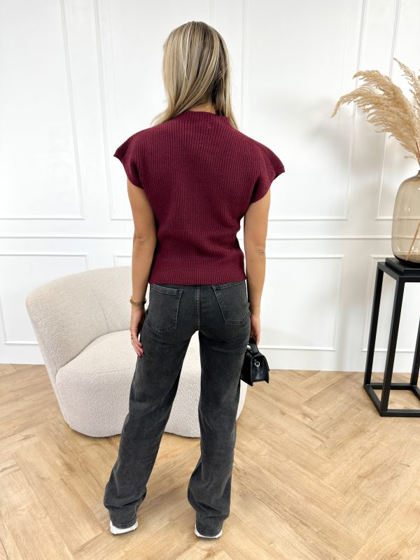 Xamira top bordeaux rood