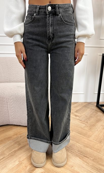 Gabi wide leg jeans donker grijs