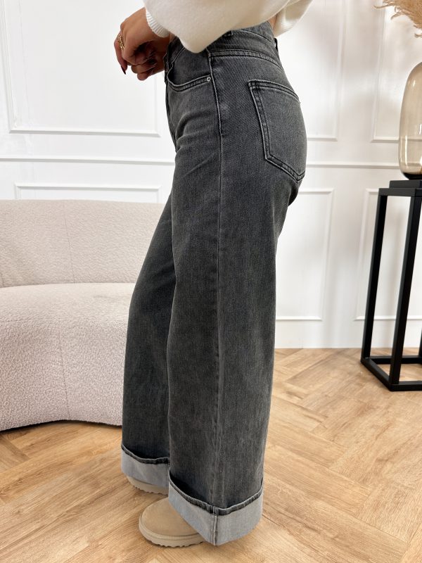 Gabi wide leg jeans donker grijs