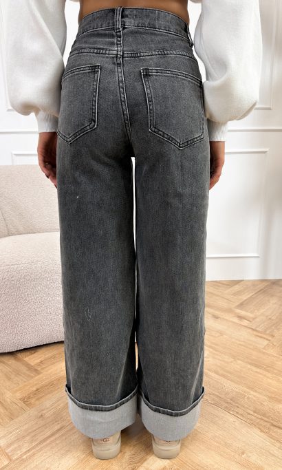 Gabi wide leg jeans donker grijs