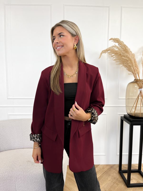 Nataly panter blazer bordeaux