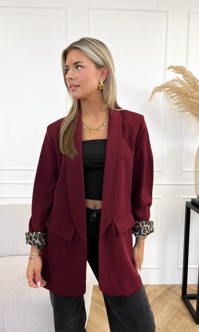 Nataly panter blazer bordeaux