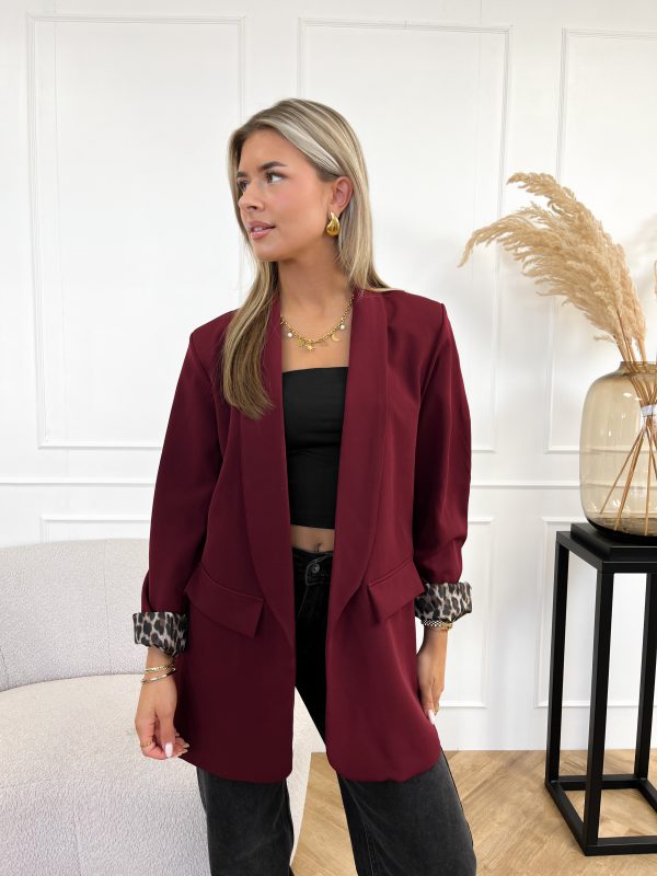 Nataly panter blazer bordeaux