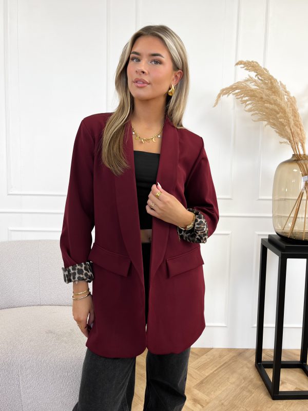 Nataly panter blazer bordeaux