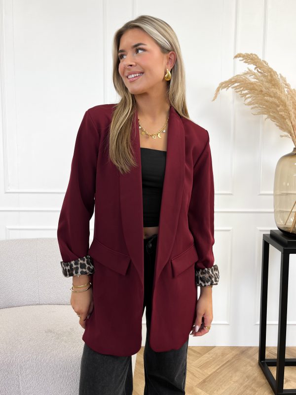 Nataly panter blazer bordeaux