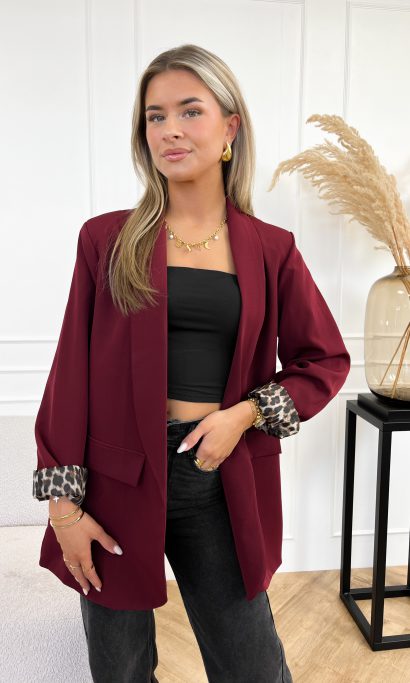 Nataly panter blazer bordeaux