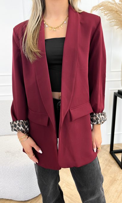 Nataly panter blazer bordeaux