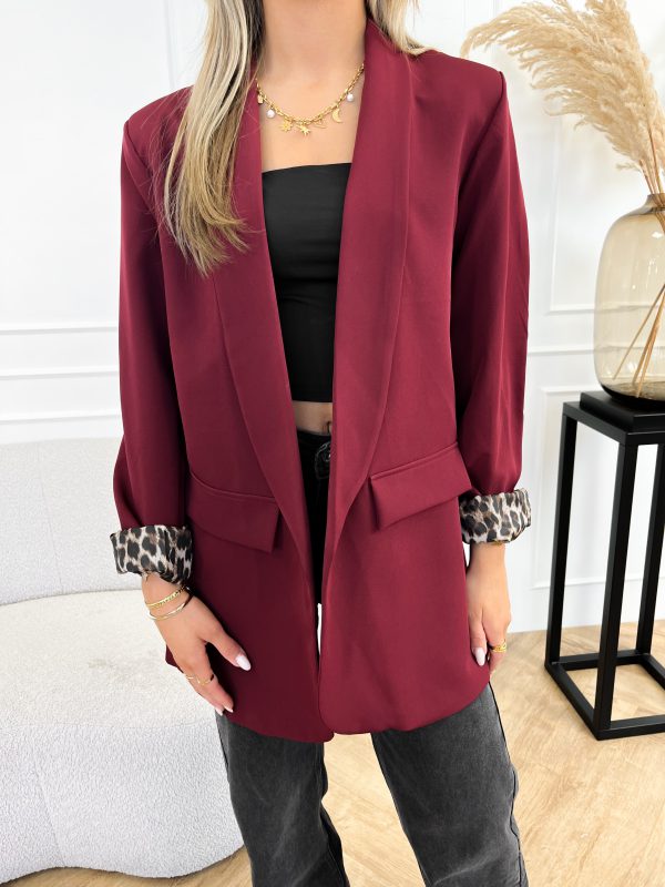 Nataly panter blazer bordeaux