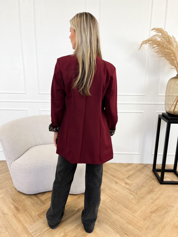 Nataly panter blazer bordeaux