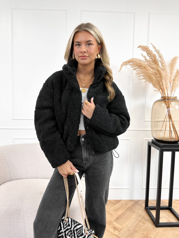 Livva teddy bomber zwart