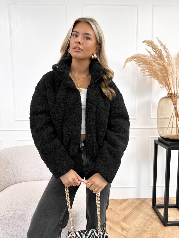 Livva teddy bomber zwart