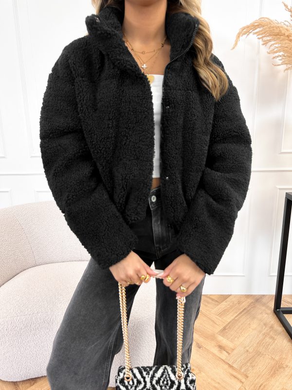 Livva teddy bomber zwart