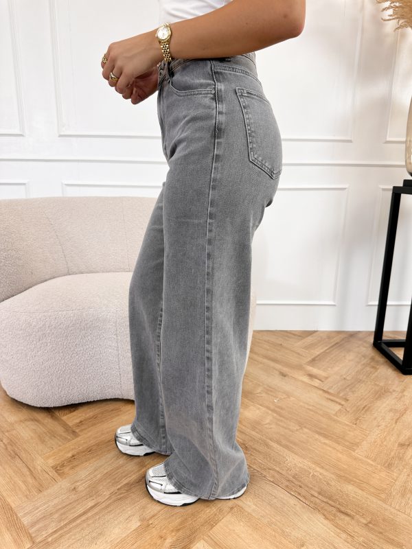 Djenna wide leg jeans grijs