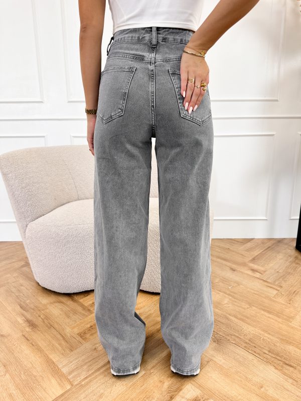 Djenna wide leg jeans grijs