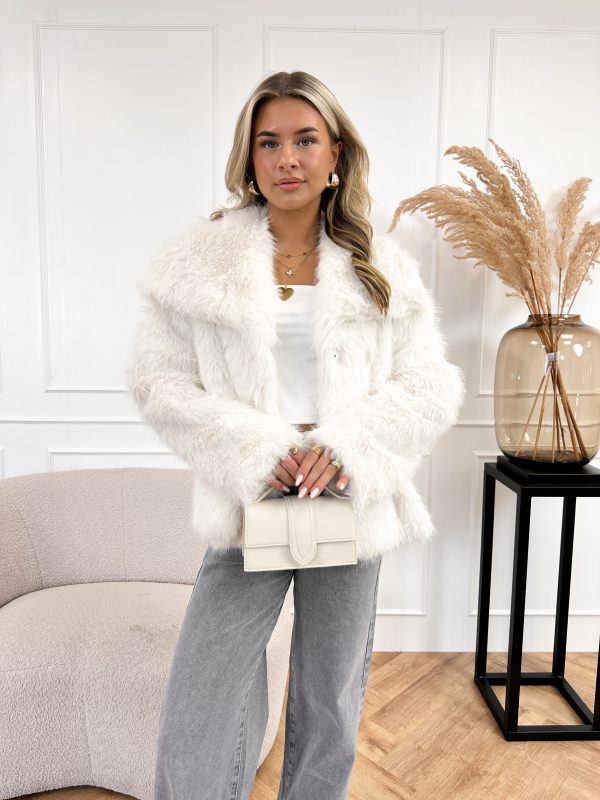 Chloe faux fur jas off white