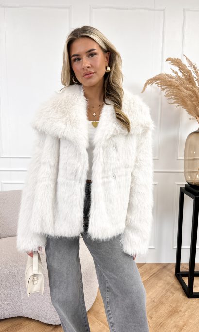 Chloe faux fur jas off white