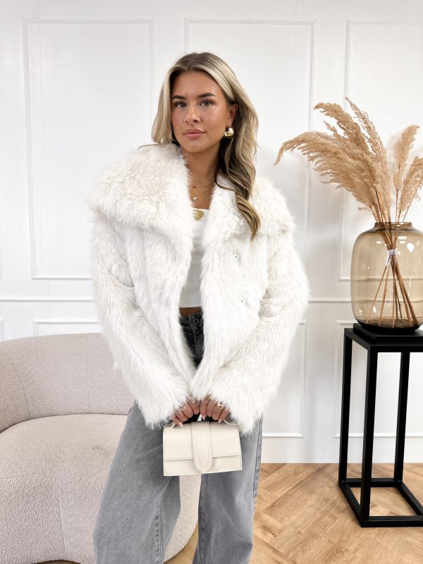 Chloe faux fur jas off white