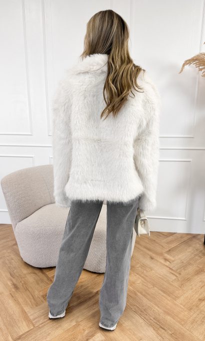 Chloe faux fur jas off white