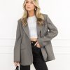 Julea strass blazer taupe