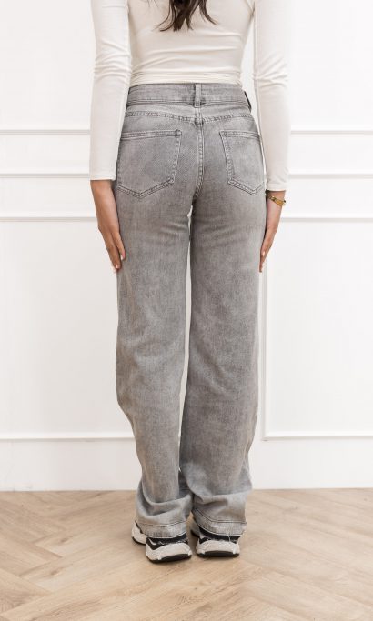 Romi wide leg jeans licht grijs