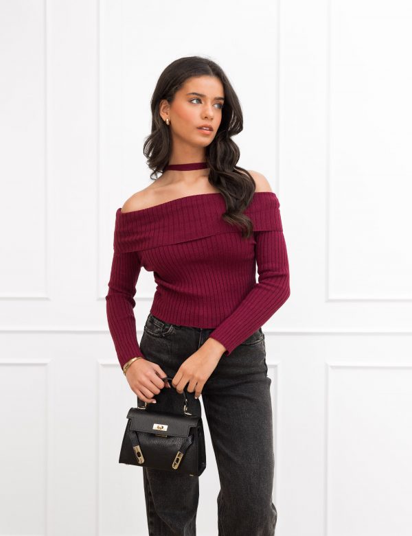 Alana off the shoulder top bordeaux