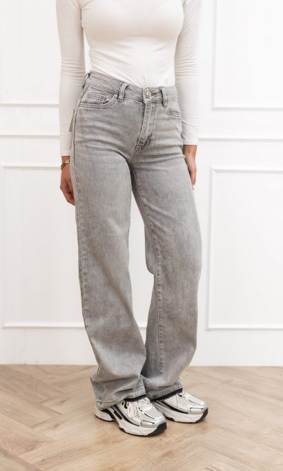 Romi wide leg jeans licht grijs