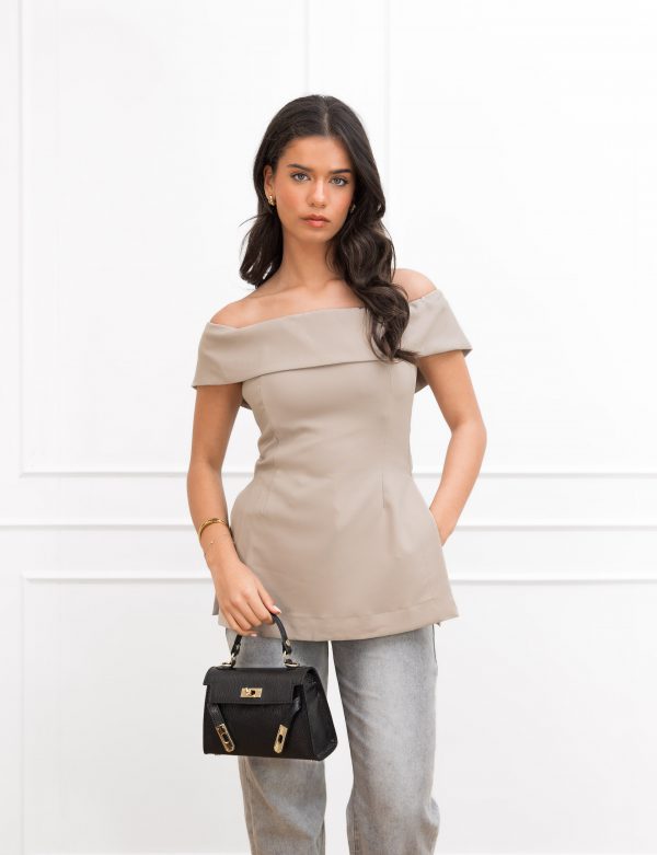 Mady top licht taupe