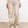 Milou leren straight broek beige