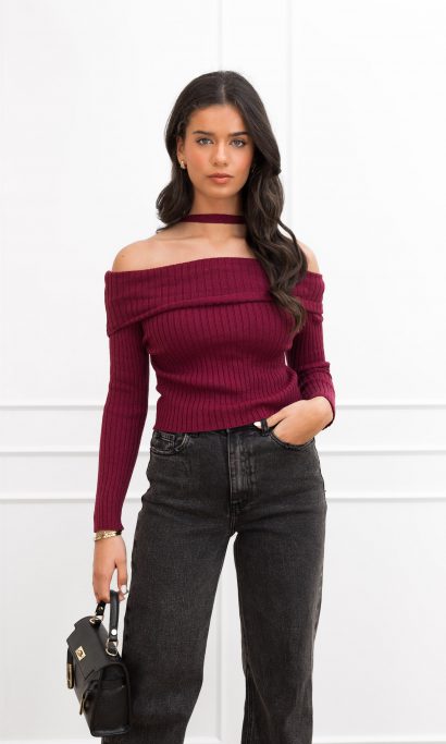 Alana off the shoulder top bordeaux