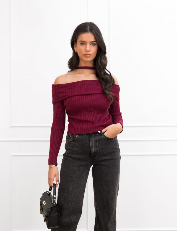 Alana off the shoulder top bordeaux