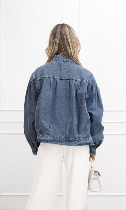 Suzy denim jacket donker grijs