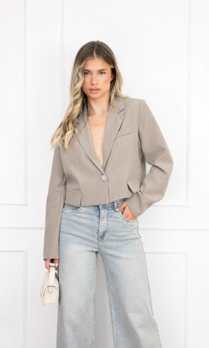 Maan cropped blazer taupe